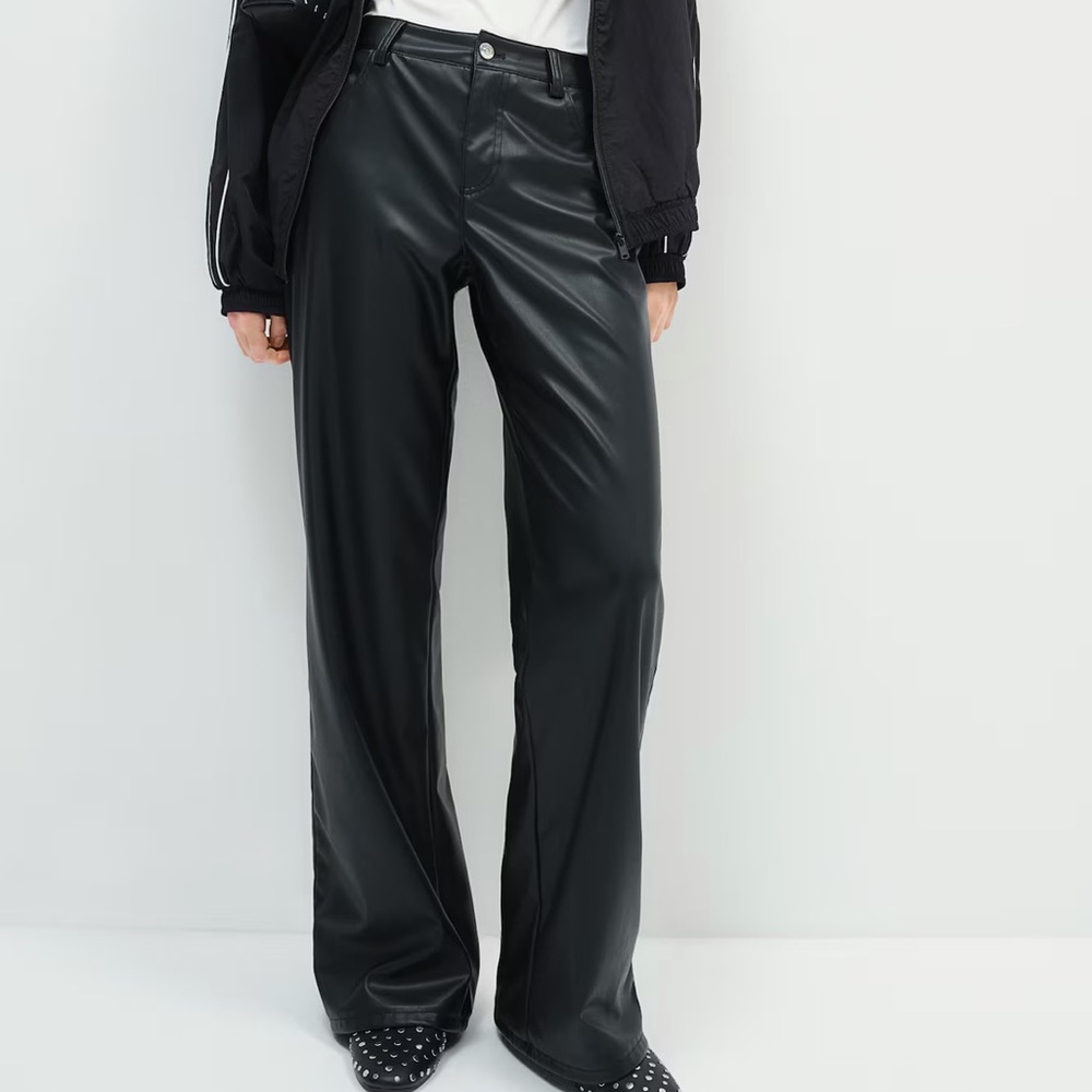 H&M Divided Straight Leg Leather Pants size 4/6